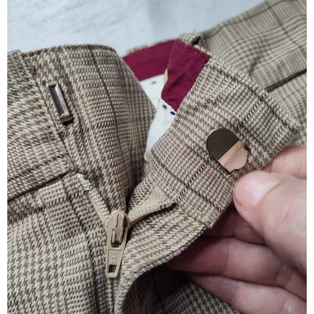 TOMMY‎ HILFIGER Women Size 4 Brown Plaid Cotton 13
